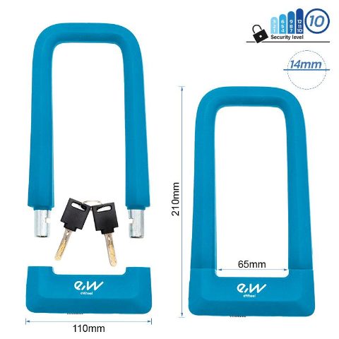 Antivol à clé en U EWLK023 bleu