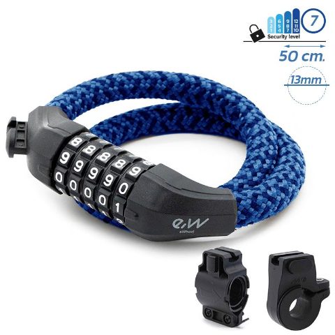 Antivol à code EWLK025 housse nylon bleu