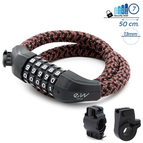 Antivol à code EWLK025 housse nylon marron
