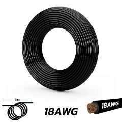 Câble noir 18 AWG - 5M