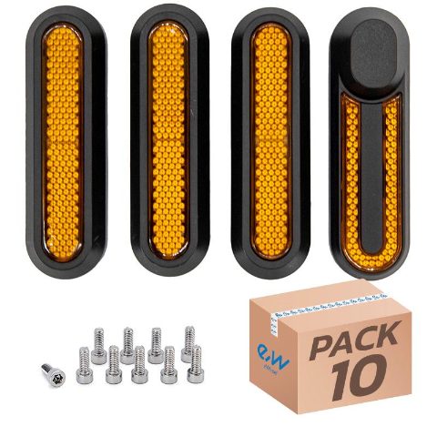 Catadioptre noir avec réflecteur jaune pour Xiaomi pack de 10