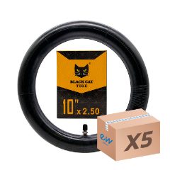 Chambre à air 10x2,5 Black Cat - valve droite - 5pcs