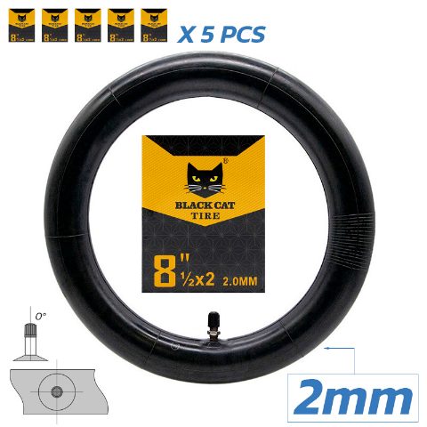 Chambre à air premium 2,0 mm épaisseur 8,5x2(156) Valve droite - 5pcs [Black cat]