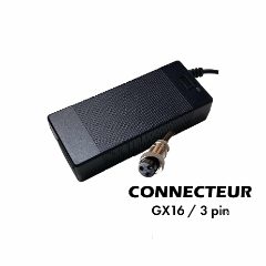Chargeur 48V → 54.6V / 2A (connecteur GX16-3p)