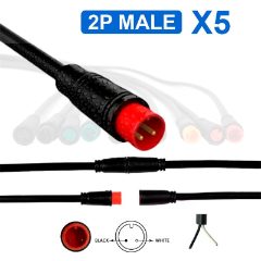 Connecteur étanche 8mm 2 broches - 5M