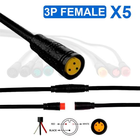Connecteur étanche 8mm 3 broches - 5F