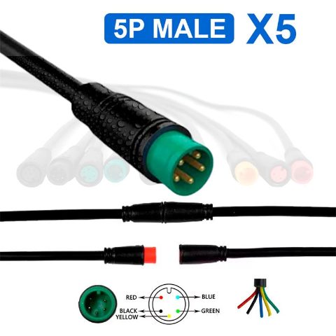 Connecteur étanche 8mm 5 broches - 5M