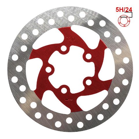 Disque de frein 120mm 5H rouge
