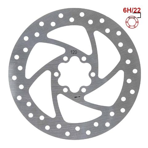 Disque de frein 120mm 6H argent pour Cecotec Outsider/Bongo série A