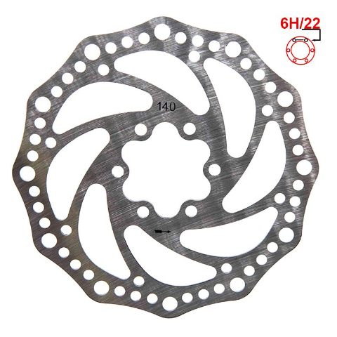 Disque de frein R6.1 140mm 6H argenté