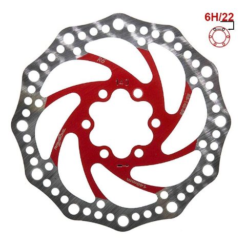 Disque de frein R6.1 140mm 6H rouge