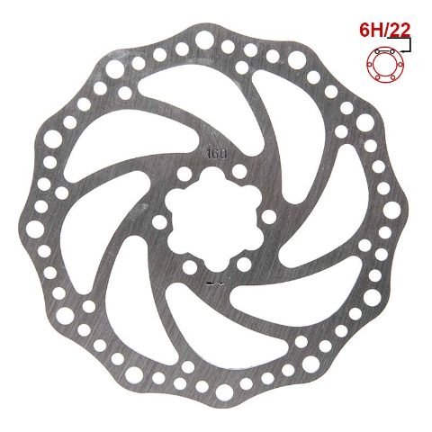 Disque de frein R6.1 160mm 6H argenté