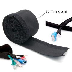 Gaine protège câbles en tissu 5M - 30mm diamètre