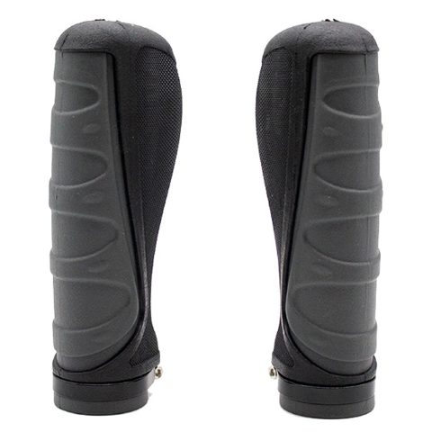 Poignées ergonomiques en silicone avec verrouillage gris - 2 Pièces