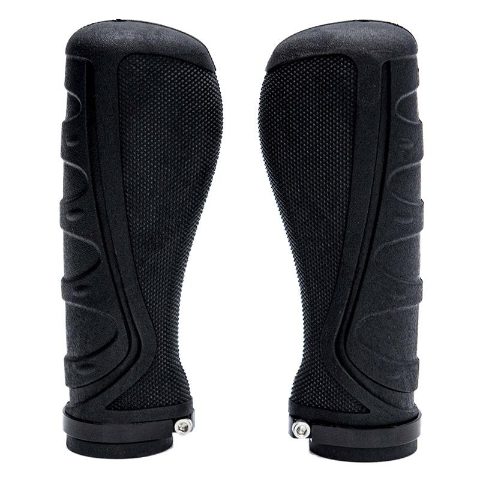 Poignées ergonomiques en silicone avec verrouillage noir - 2 pcs.