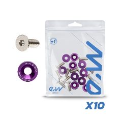 Rondelle JDM violette avec vis M6x16 - 10 pcs